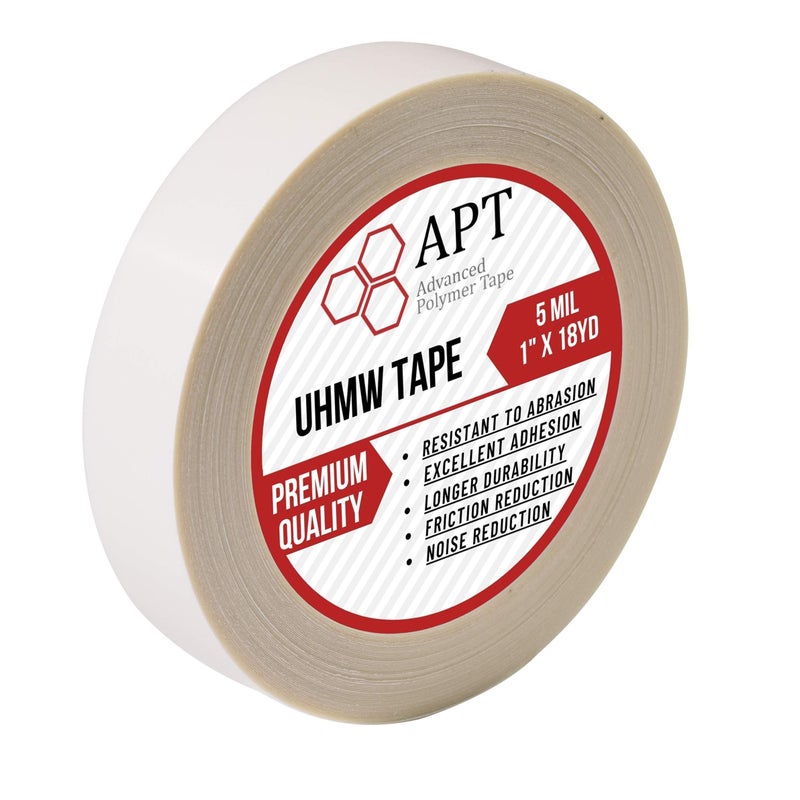 APT Advanced Polymer Tape APT, UHMW (Ultra-high Molecular Weight) Polyethylene Tape, Resists Abrasion, Impact, for Surface Protection and Friction and Noise Reduction for Lining Sliding Surfaces. (1" x 18Yds, 5 Mil UHMW) - Image 1